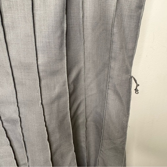 Calvin Klein Grey Pleated Midi Dress Back Zip Closure Size 12 - Picture 4 of 13